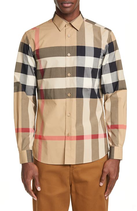 burberry button up mens shirt|Burberry button down shirt men.